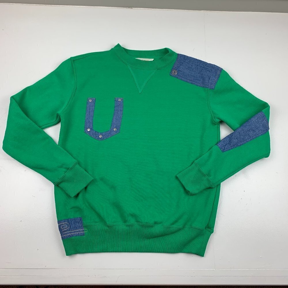 Emporio Urban Style Denim Appliques Pullover Sweatshirt Men's Size S/M